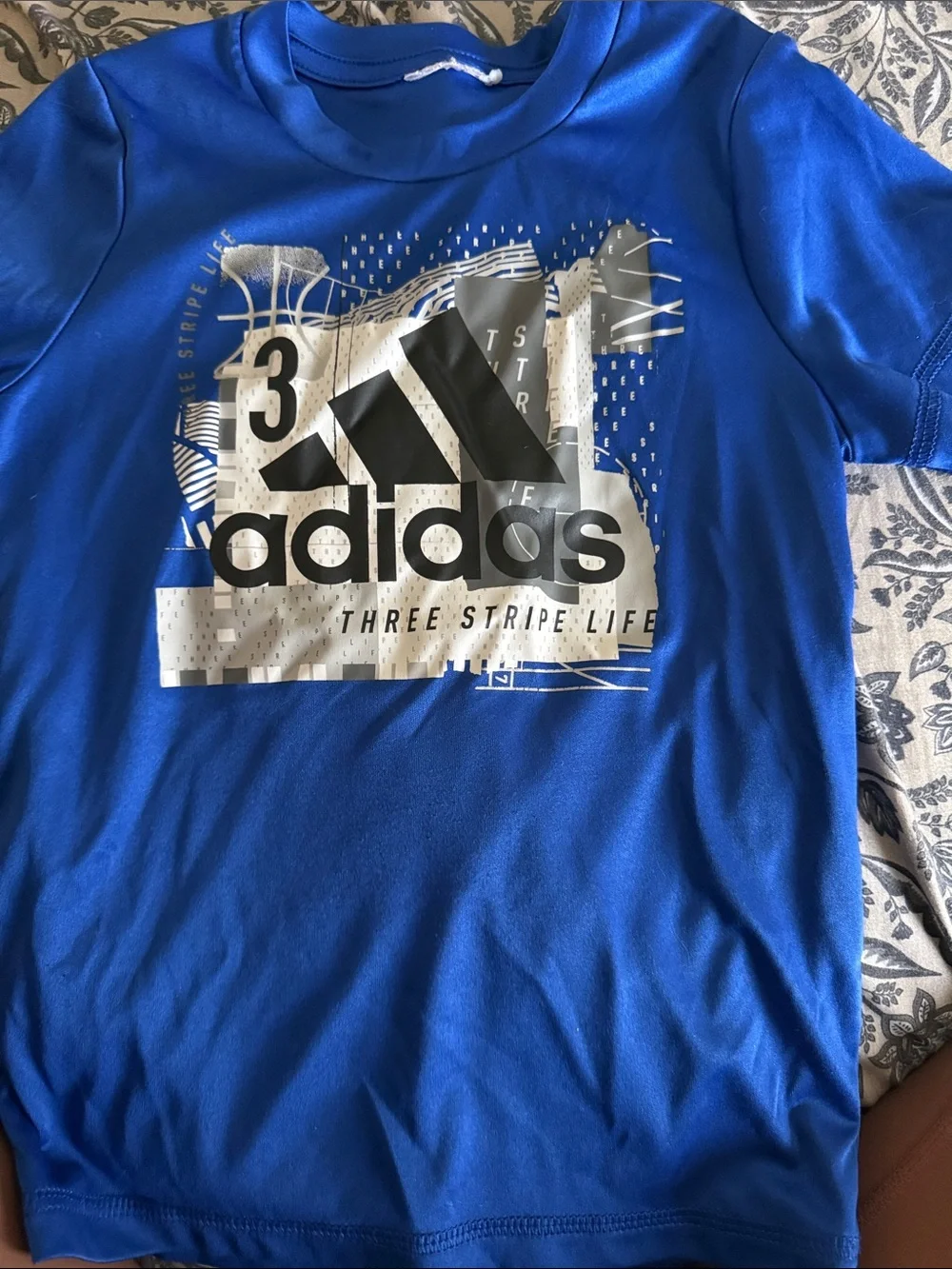 adidas Royal Blue Graphic Logo Short Sleeve Tee